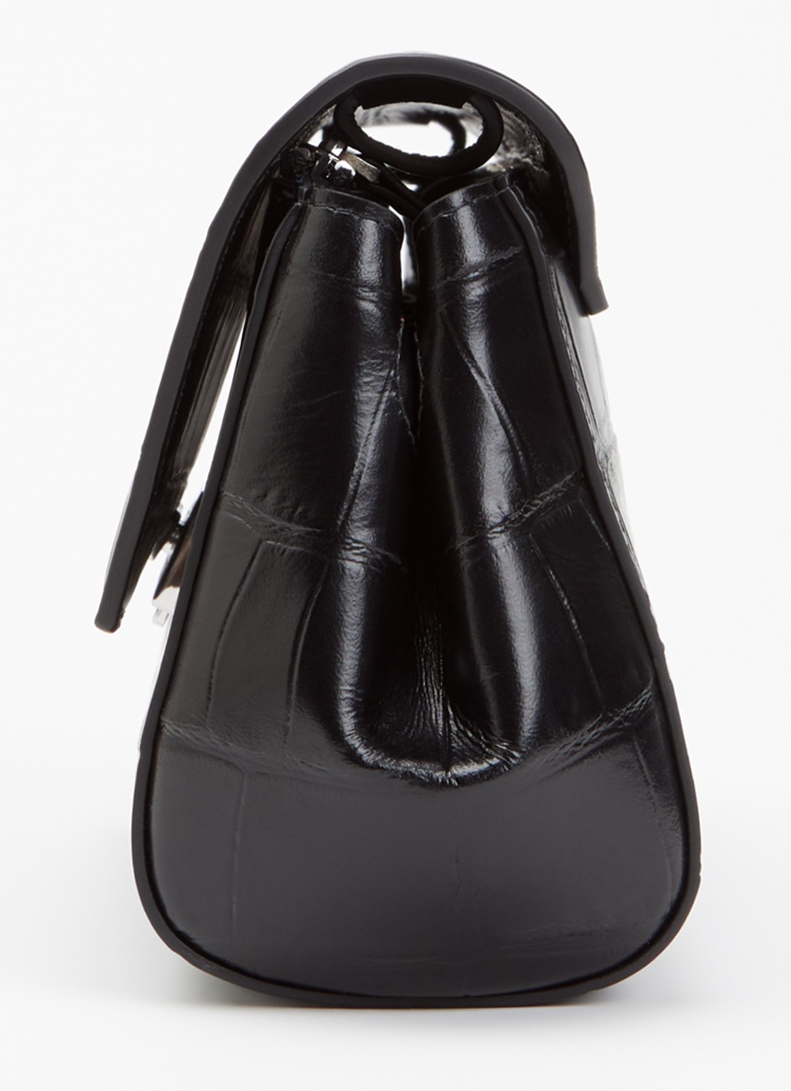 KAAI Ikon clutch van leer met afneembare schouderriem - detail 3 zwart