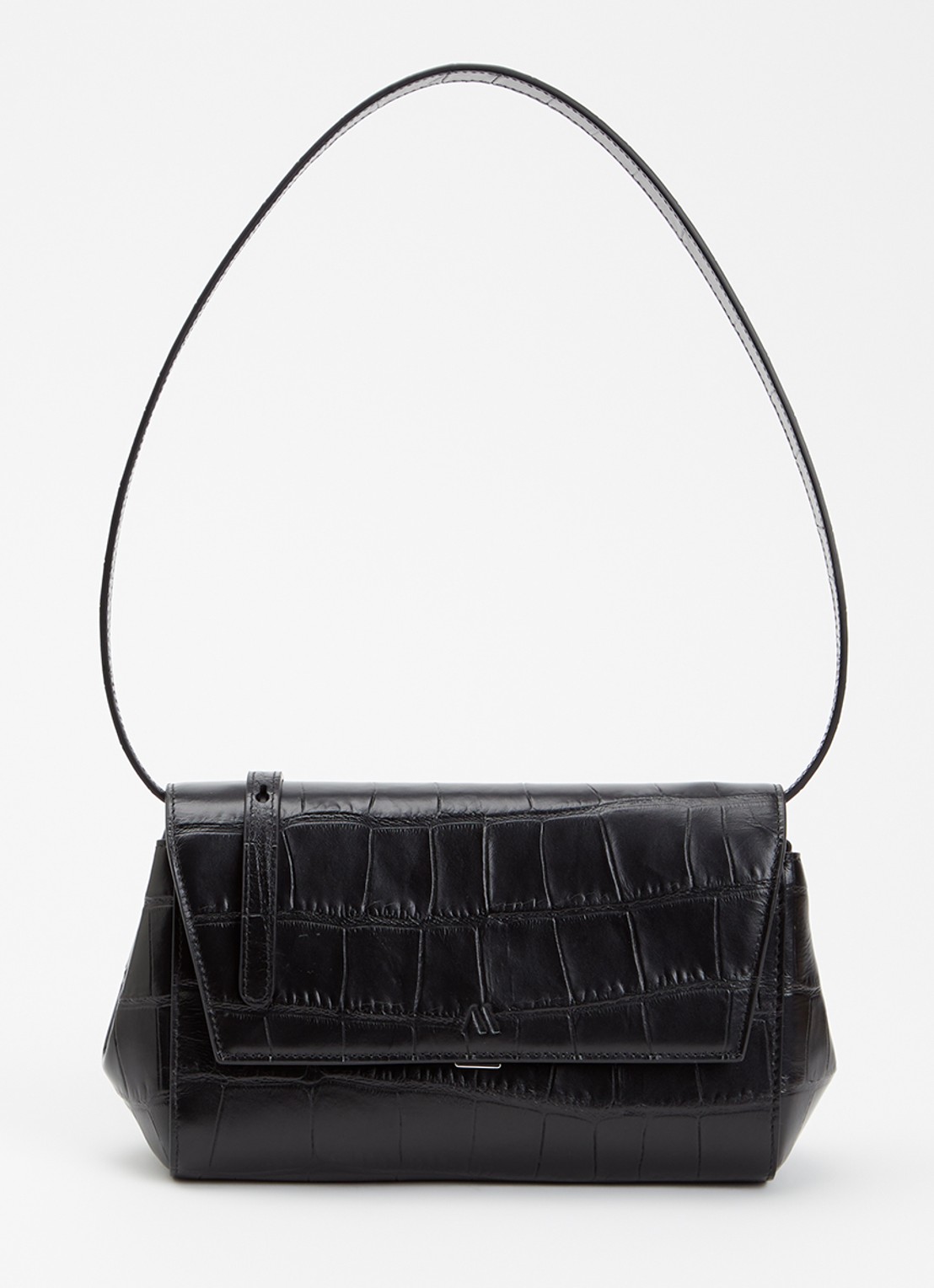 KAAI Ikon clutch van leer met afneembare schouderriem - voorkant 5 zwart