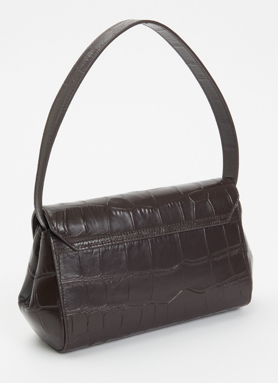 KAAI Ikon clutch van leer met afneembare schouderriem - achterkant 2 donkerbruin