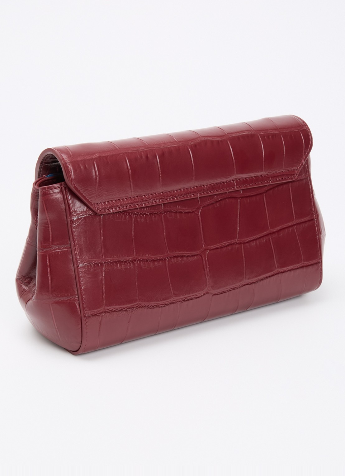 KAAI Ikon clutch van leer met afneembare schouderriem - achterkant 7 bordeauxrood
