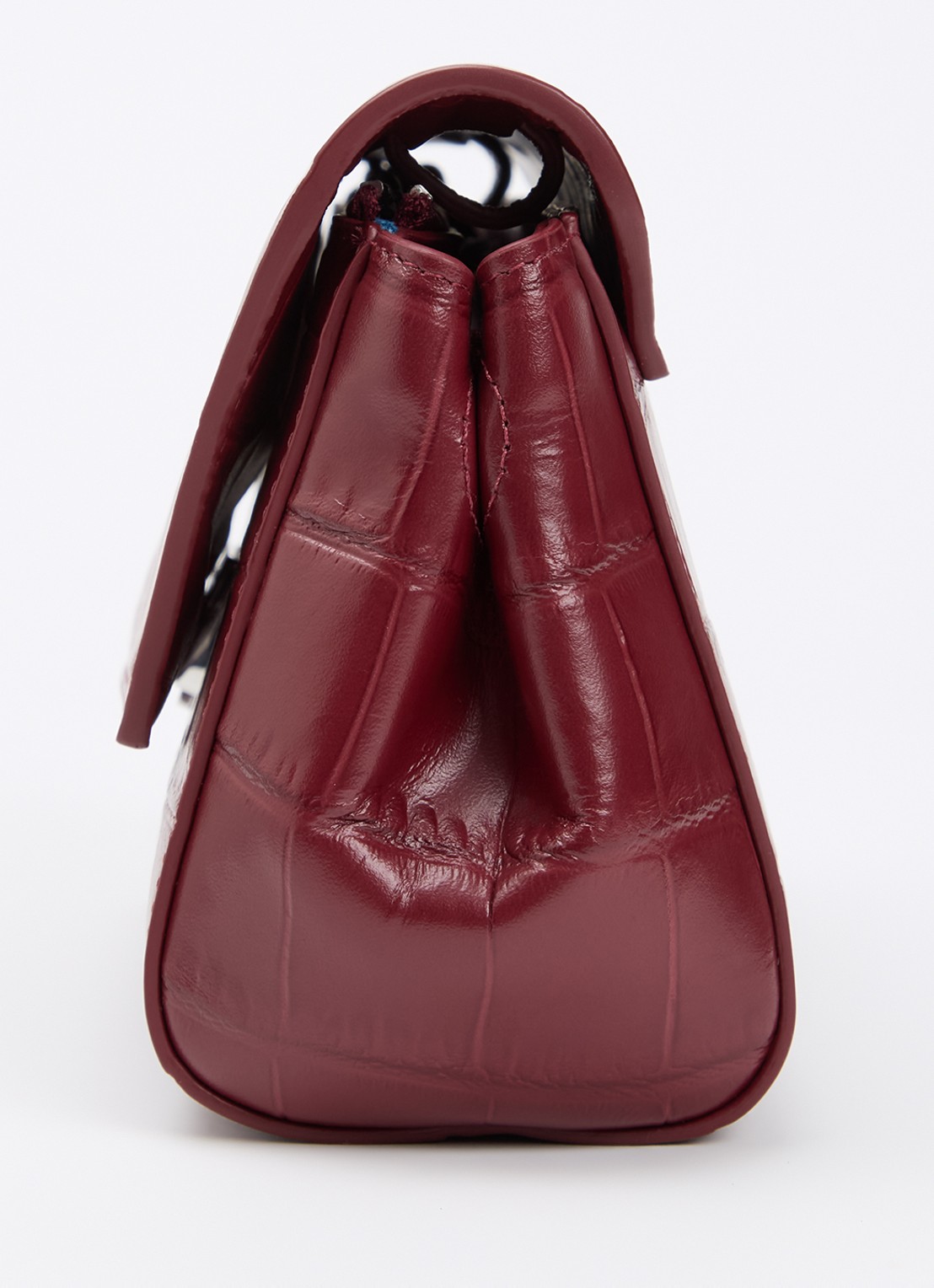 KAAI Ikon clutch van leer met afneembare schouderriem - detail 2 bordeauxrood
