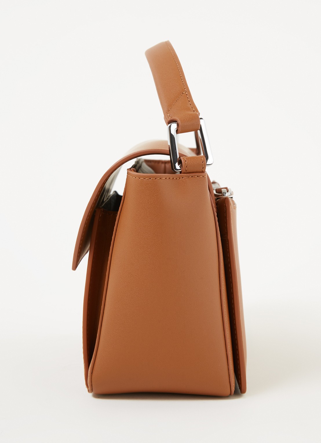 KAAI Ikon handtas van leer - detail 4 cognac