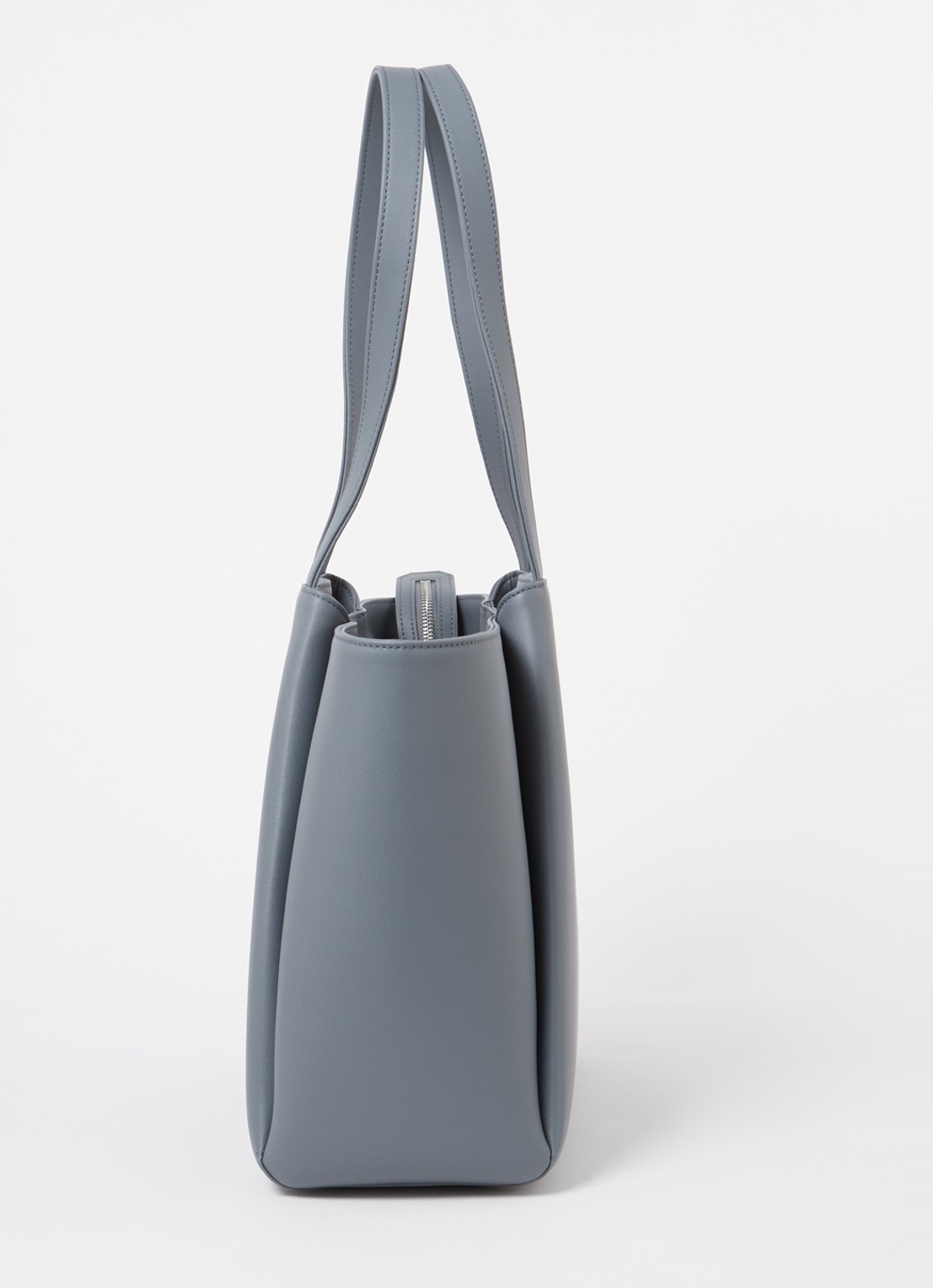 KAAI Midi Pyramid schoudertas van leer met 13.5 inch laptopvak - detail 3 grijs