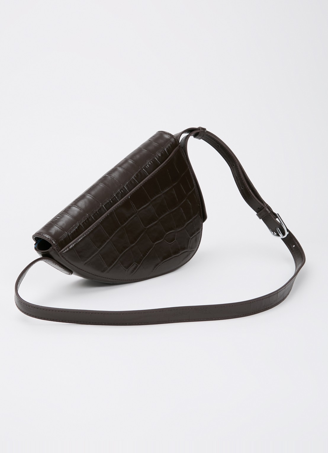 KAAI Rebel crossbodytas van kalfsleer  - achterkant donkerbruin