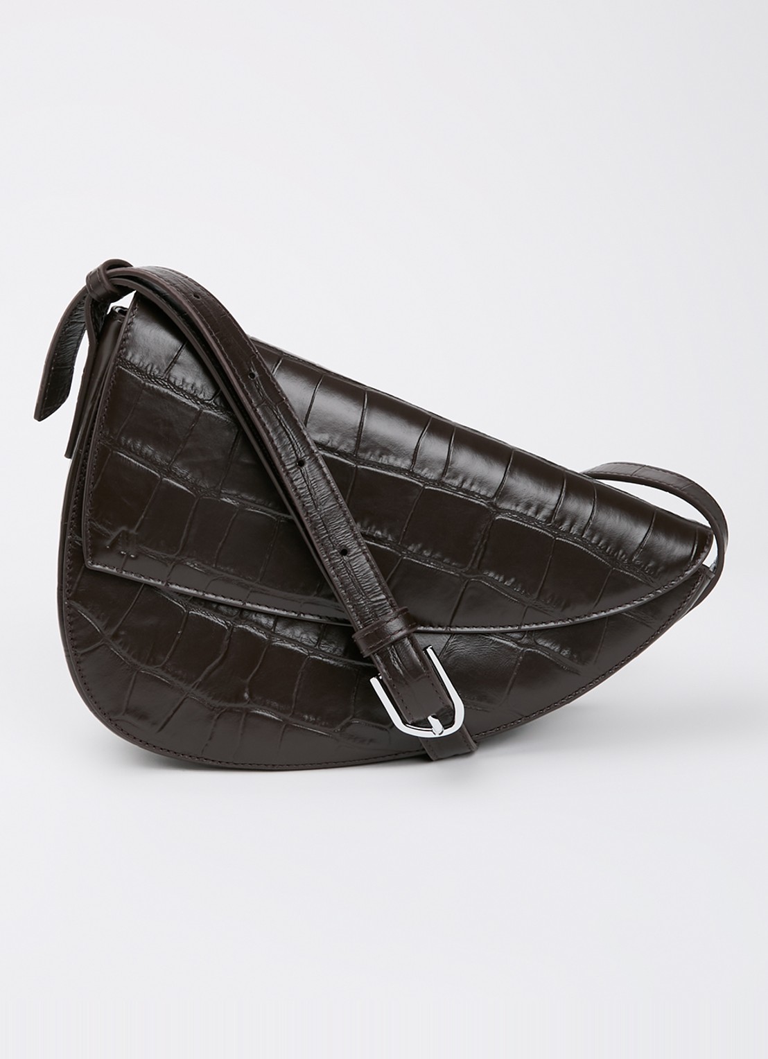 KAAI Rebel crossbodytas van kalfsleer  - voorkant 5 donkerbruin
