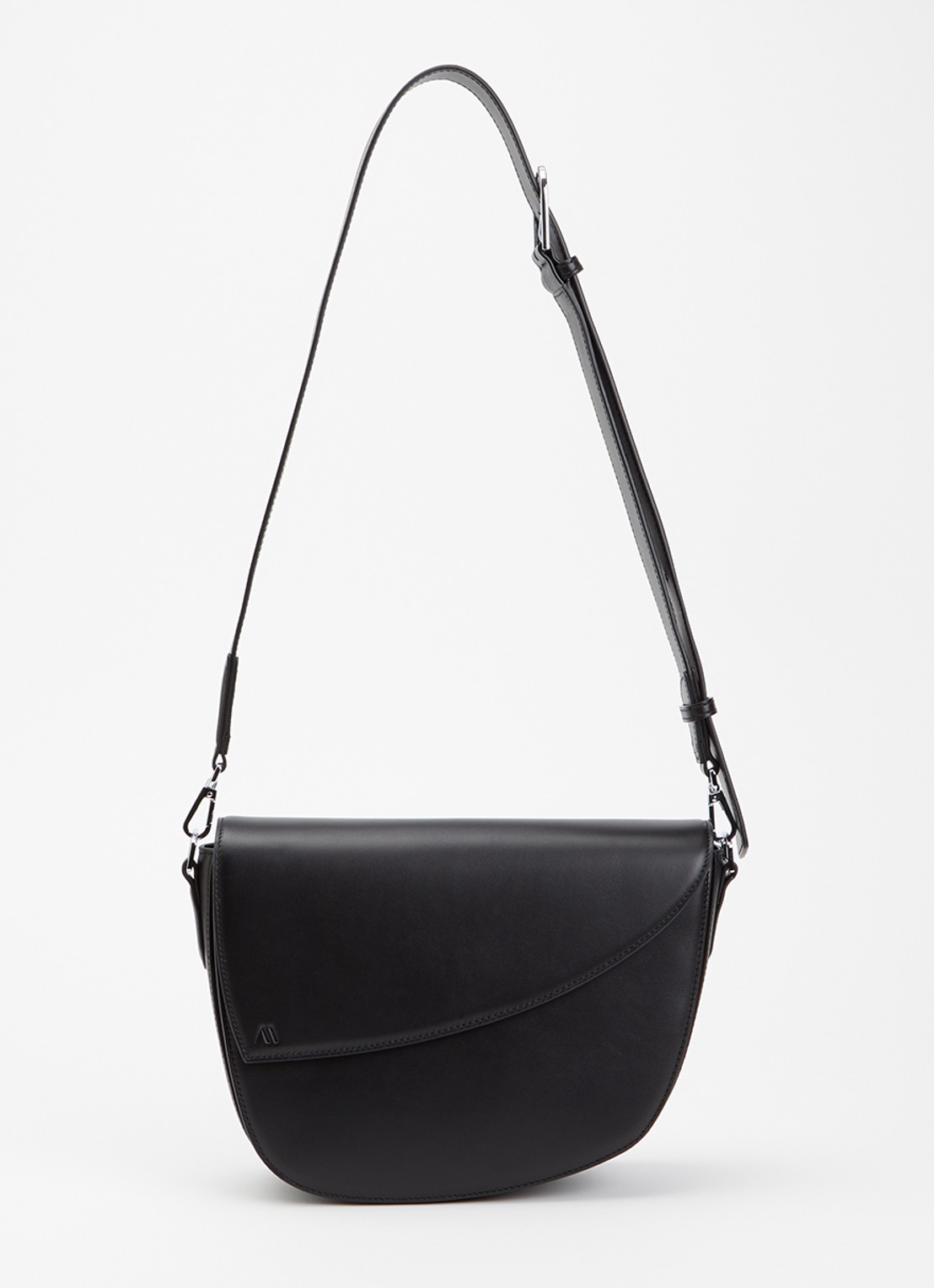 KAAI Rebel crossbodytas van leer - voorkant 5 zwart
