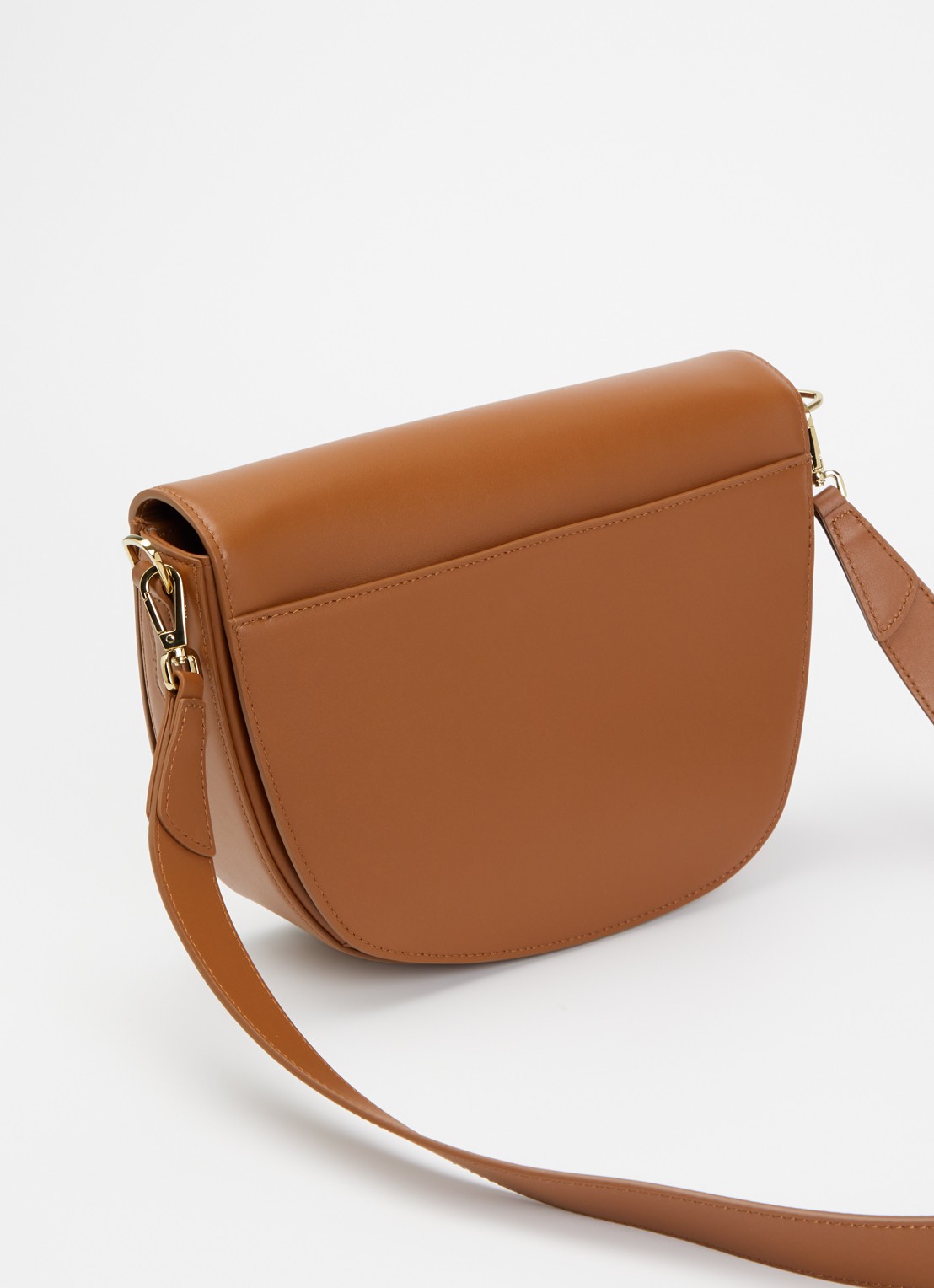 KAAI Rebel crossbodytas van leer - achterkant 2 cognac