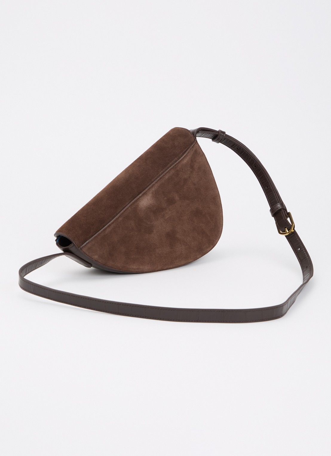 KAAI Rebel crossbodytas van suède - achterkant bruin