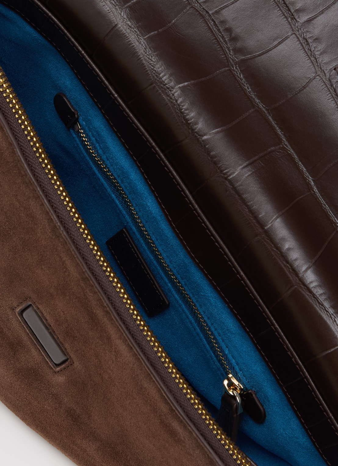 KAAI Rebel crossbodytas van suède - detail 4 bruin