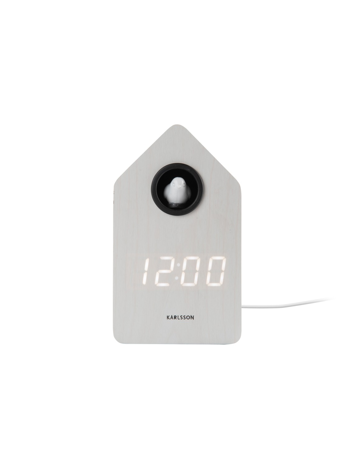 Karlsson Cuckoo LED wekker - voorkant 2 wit