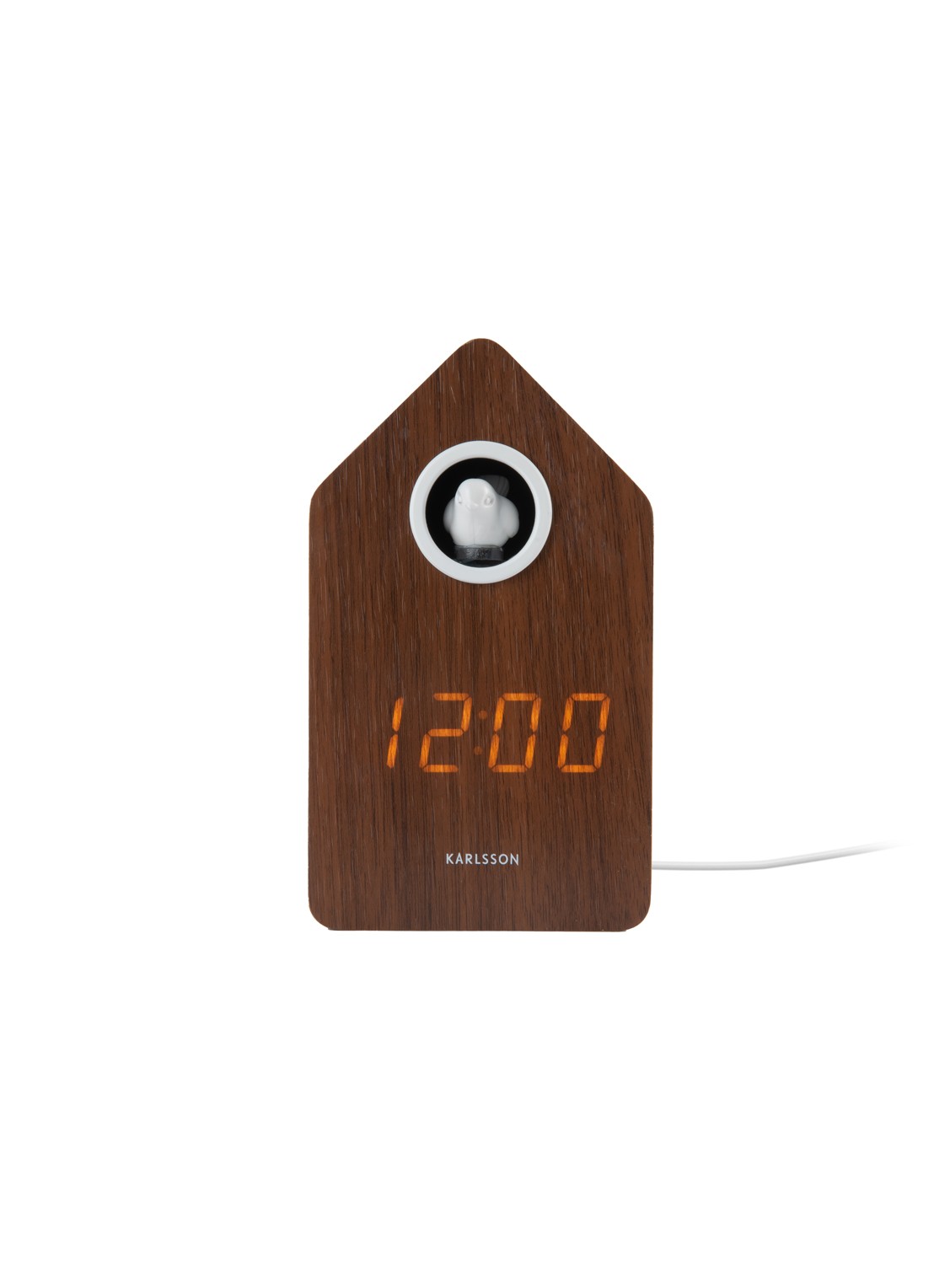 Karlsson Cuckoo LED wekker - voorkant 2 bruin