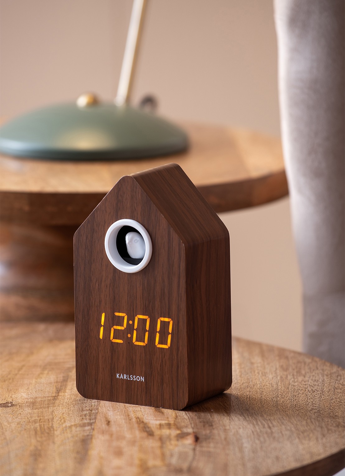Karlsson Cuckoo LED wekker - voorkant 3 bruin