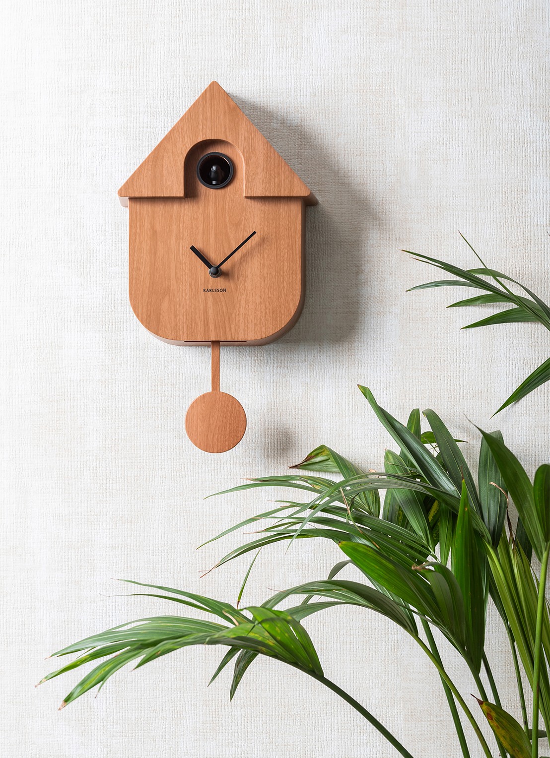 Karlsson Cuckoo wandklok - voorkant 2 donkerbruin