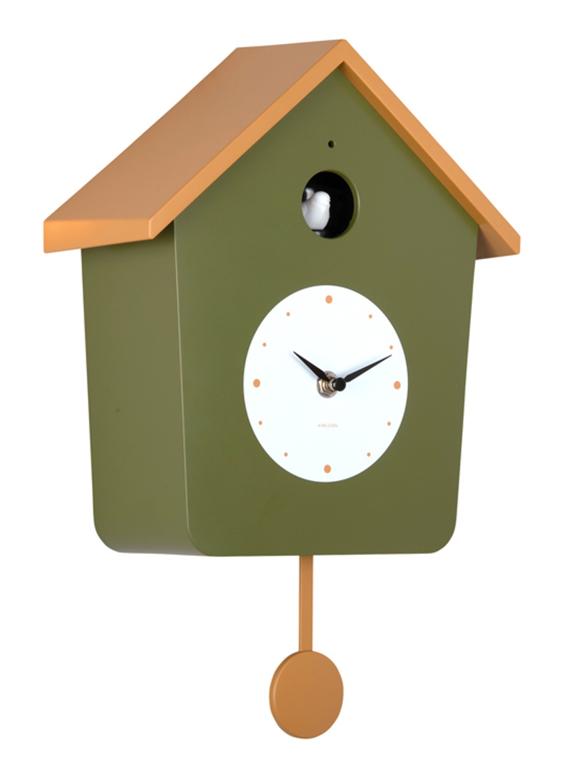 Karlsson Cuckoo wandklok - detail 4 geel
