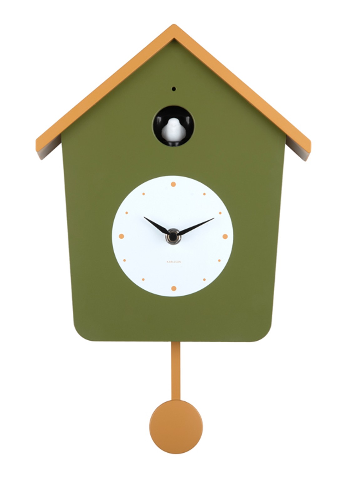 Karlsson Cuckoo wandklok - voorkant geel