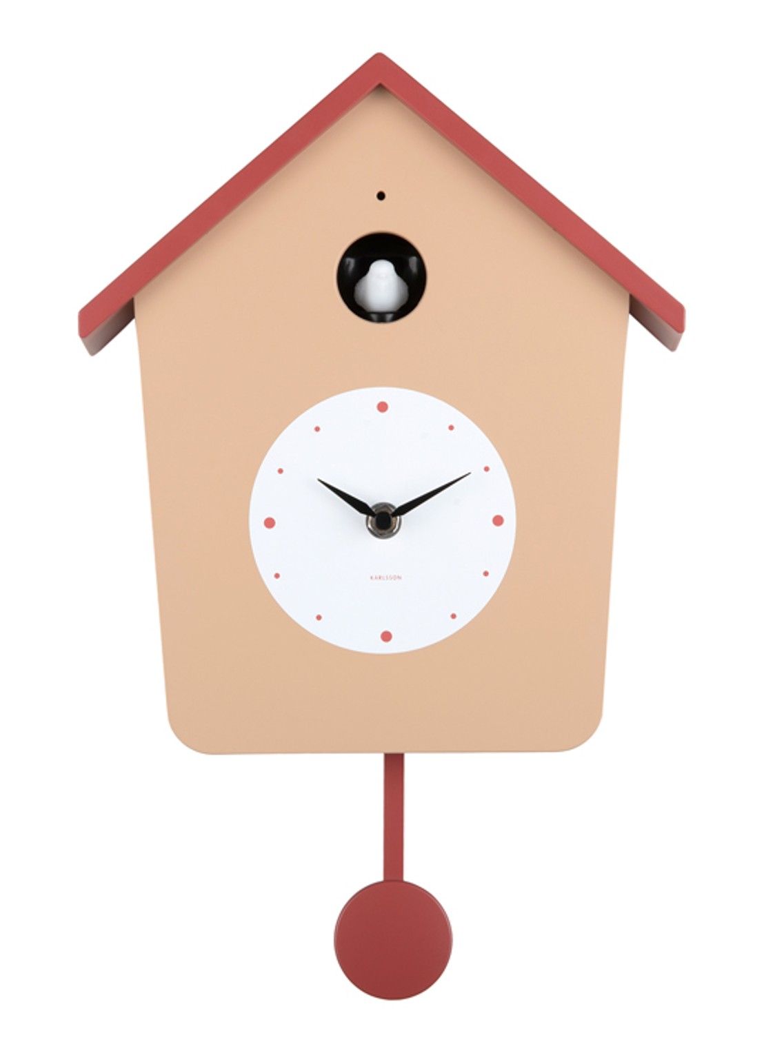 Karlsson Cuckoo wandklok - voorkant 4 rood