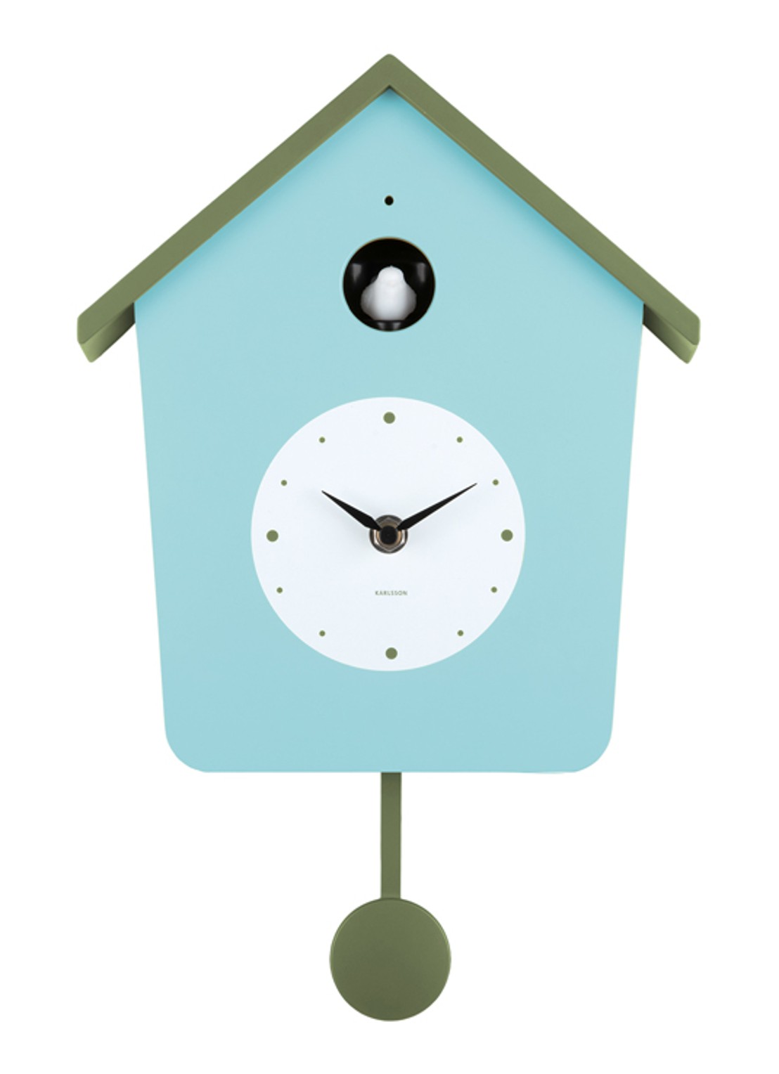 Karlsson Cuckoo wandklok - voorkant groen