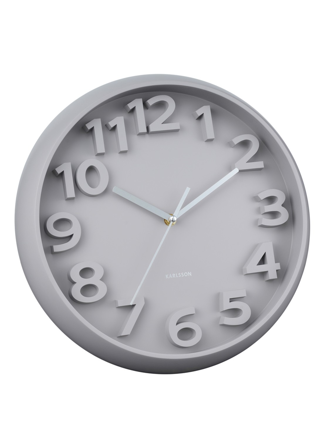 Karlsson Elevated Classic Numbers wandklok  - detail grijs