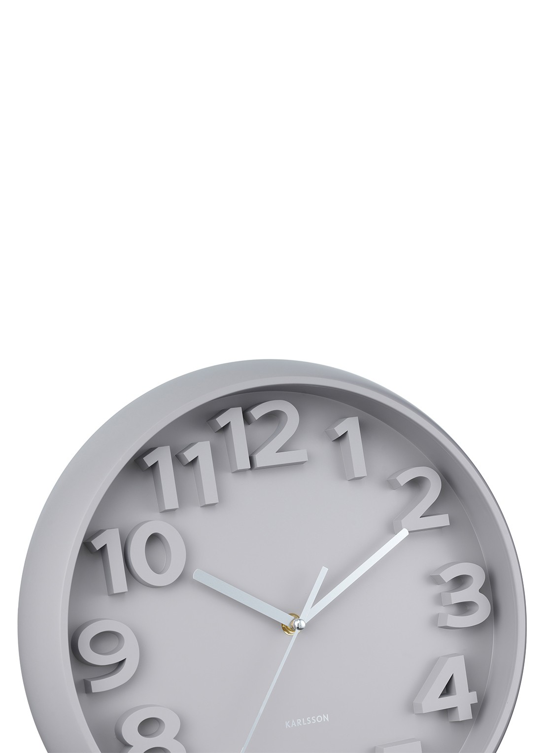 Karlsson Elevated Classic Numbers wandklok  - detail 2 grijs