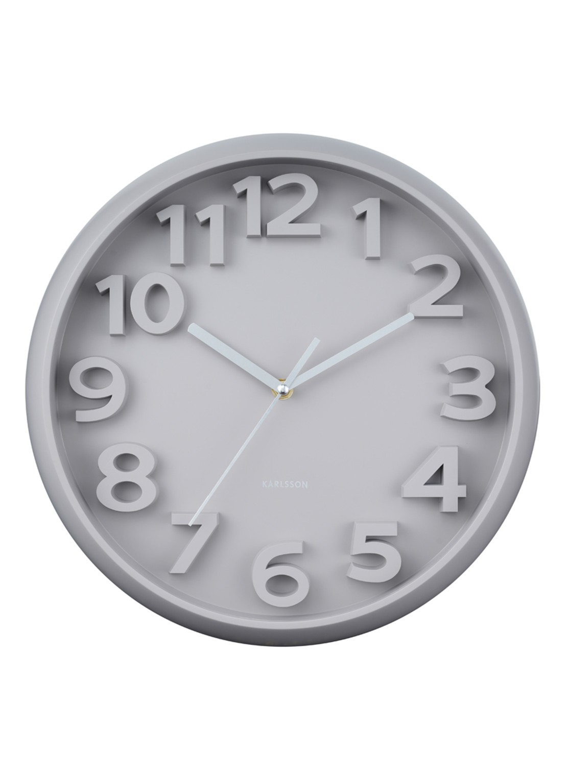 Karlsson Elevated Classic Numbers wandklok  - voorkant 4 grijs