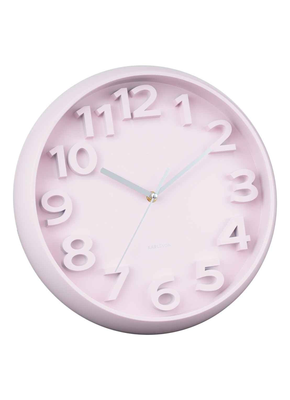 Karlsson Elevated Classic Numbers wandklok  - detail roze