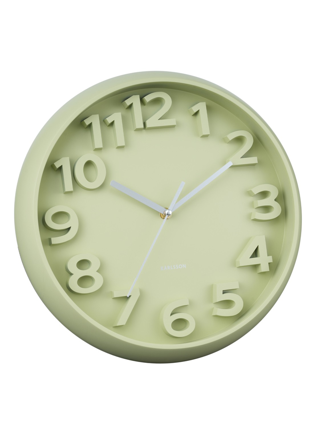 Karlsson Elevated Classic Numbers wandklok  - detail groen
