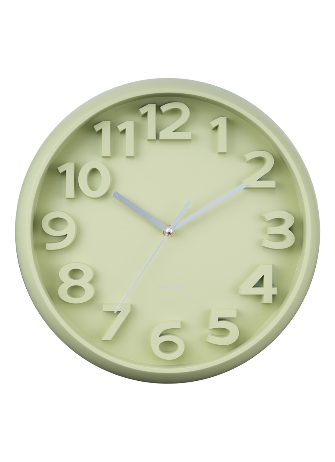 Karlsson Elevated Classic Numbers wandklok  - voorkant 4 groen