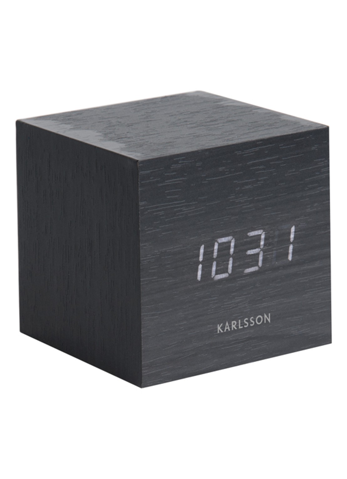 Karlsson Mini Cube wekker - voorkant 3 zwart