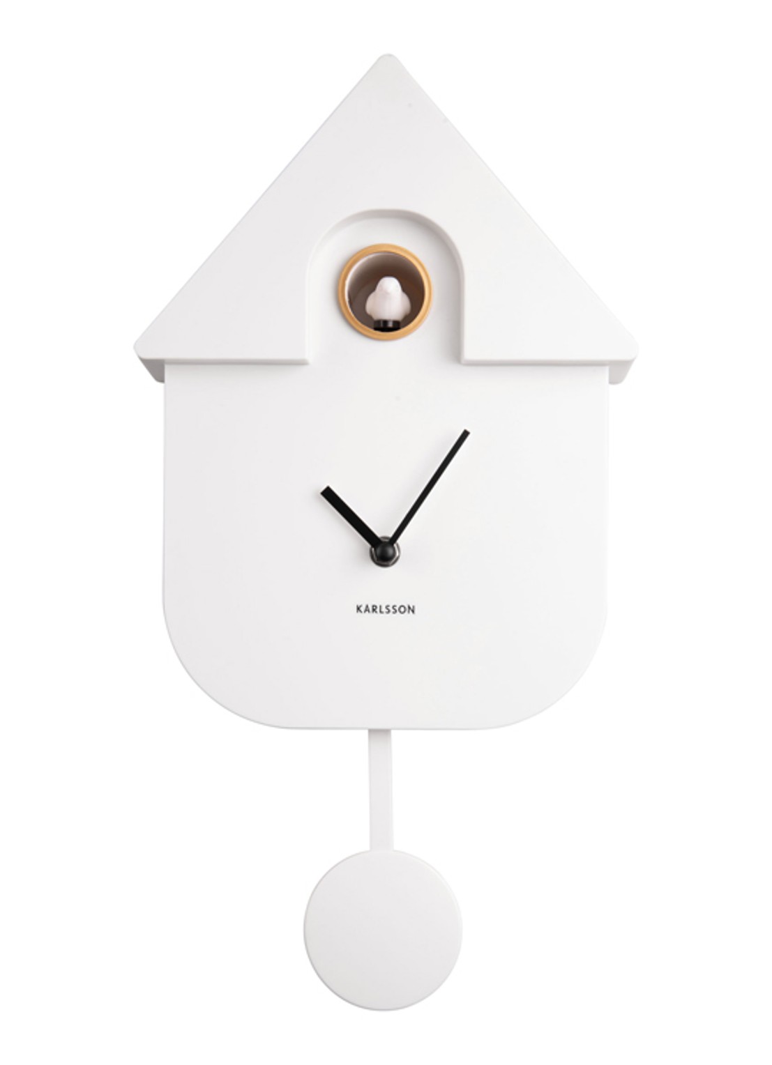 Karlsson Modern Cuckoo klok - voorkant 4 wit