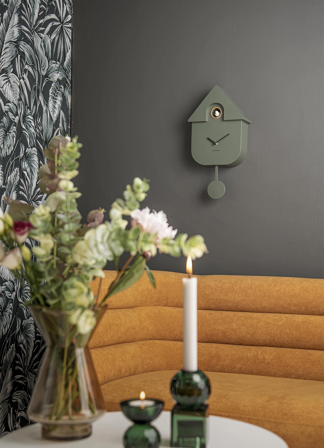 Karlsson Modern Cuckoo klok - voorkant 2 groen