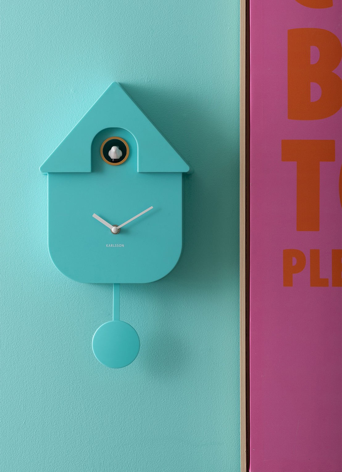 Karlsson Modern Cuckoo klok - voorkant 5 turquoise