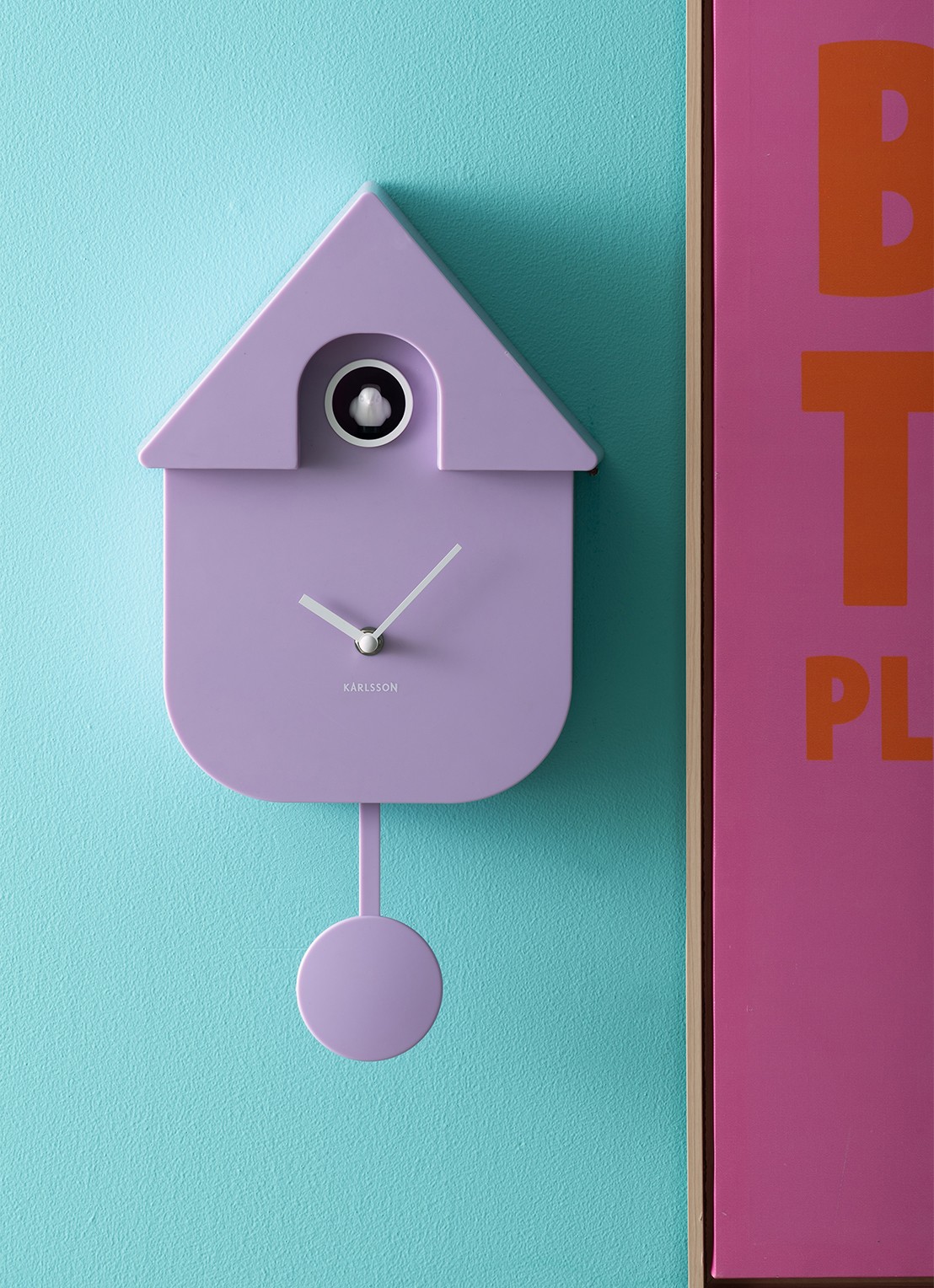 Karlsson Modern Cuckoo klok - voorkant 5 lila