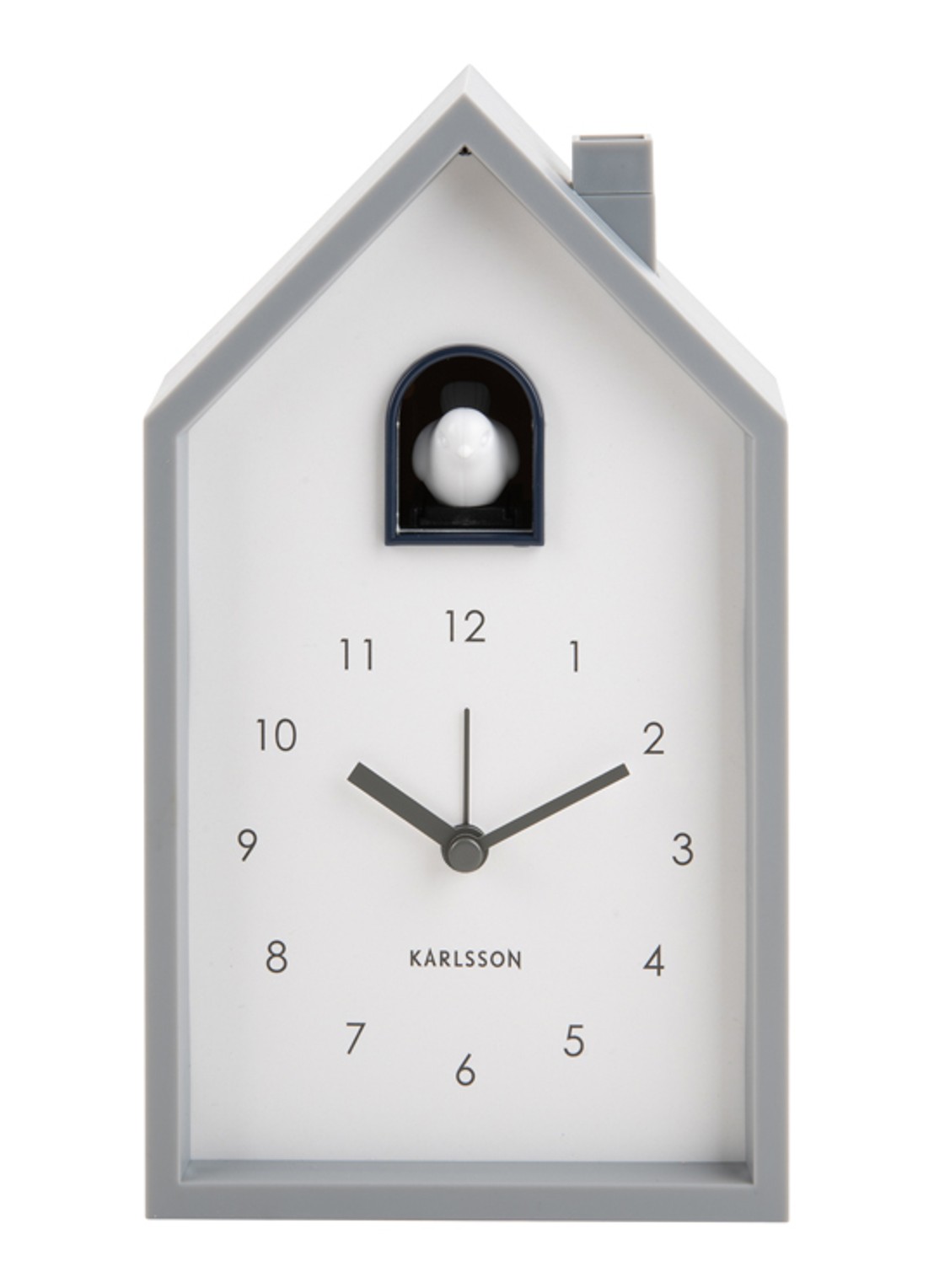 Karlsson Modern Cuckoo wekker - voorkant grijs