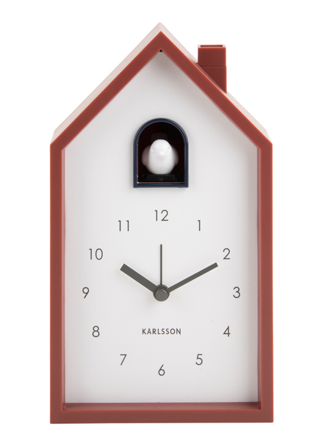 Karlsson Modern Cuckoo wekker - voorkant roodbruin