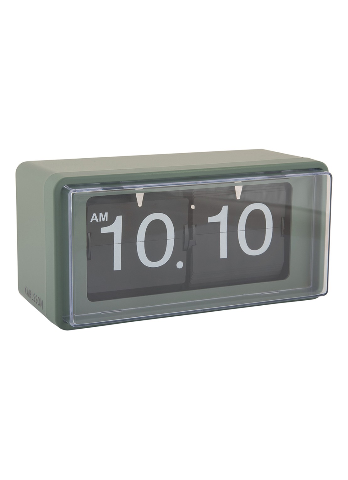 Karlsson Retro flip tafel- en wandklok - voorkant 2 groen