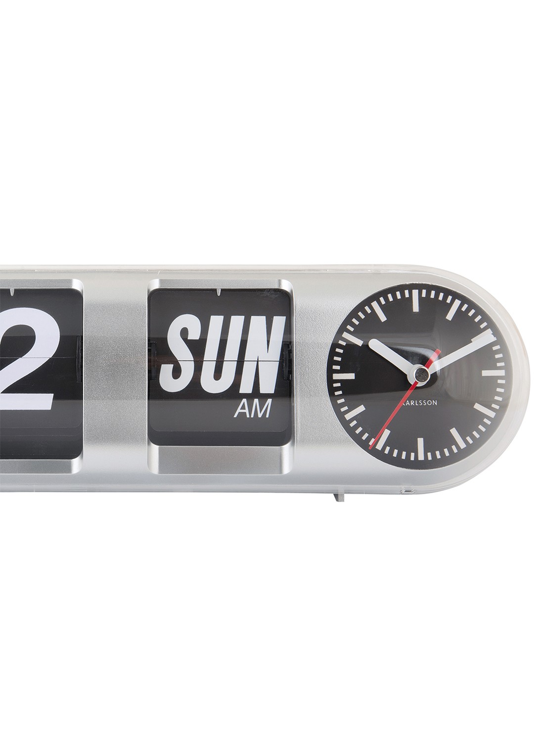 Karlsson Tube Flip wandklok - detail 5 zilver