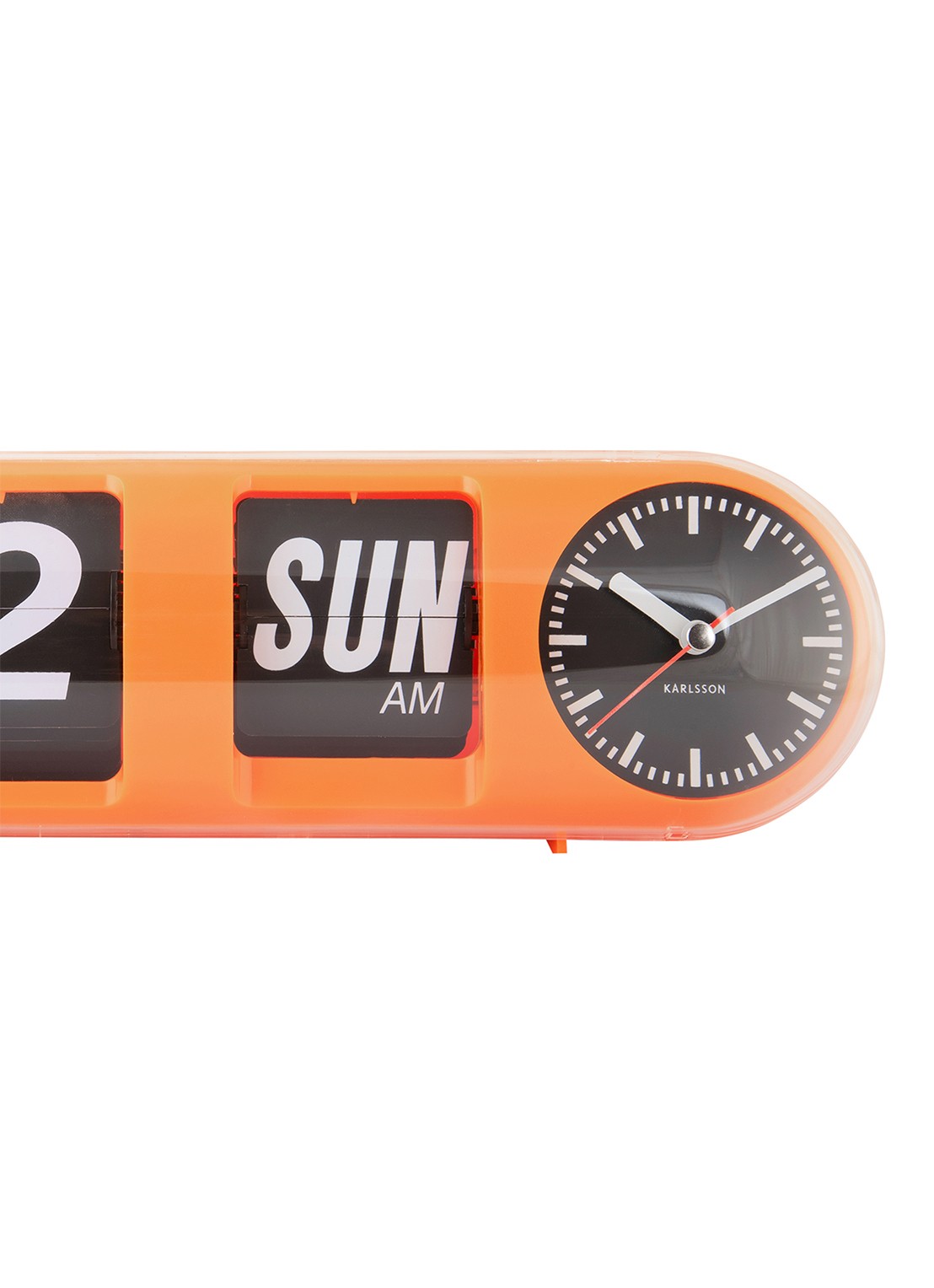 Karlsson Tube Flip wandklok - detail 5 orange