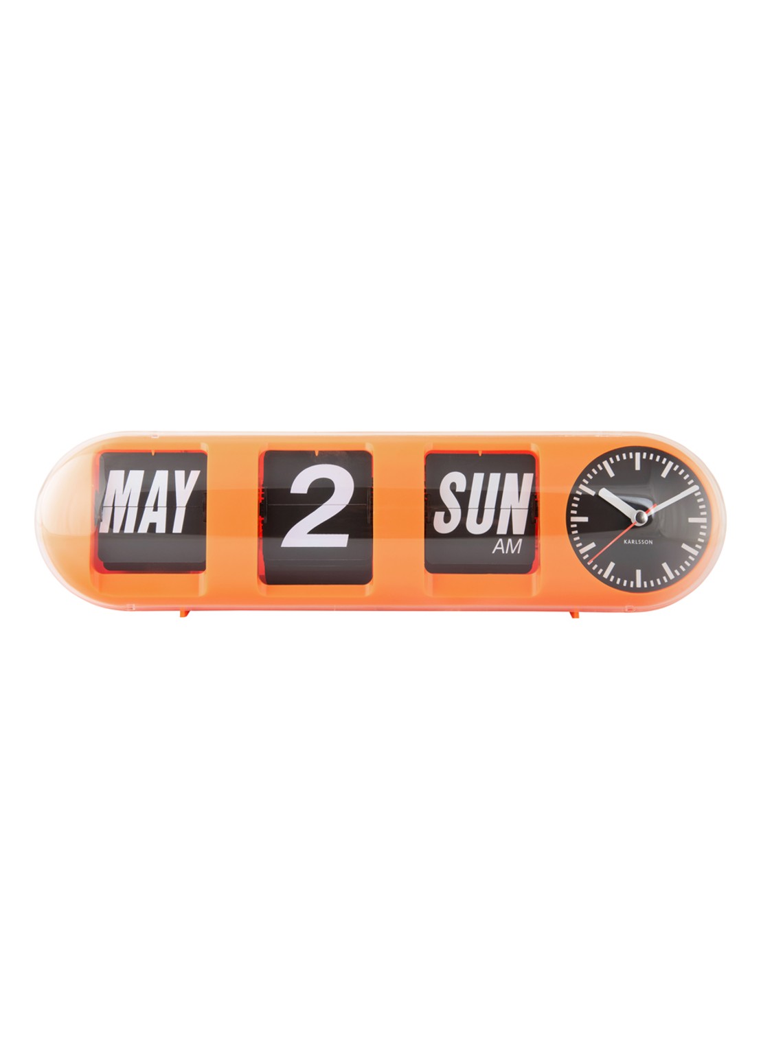 Karlsson Tube Flip wandklok - voorkant orange