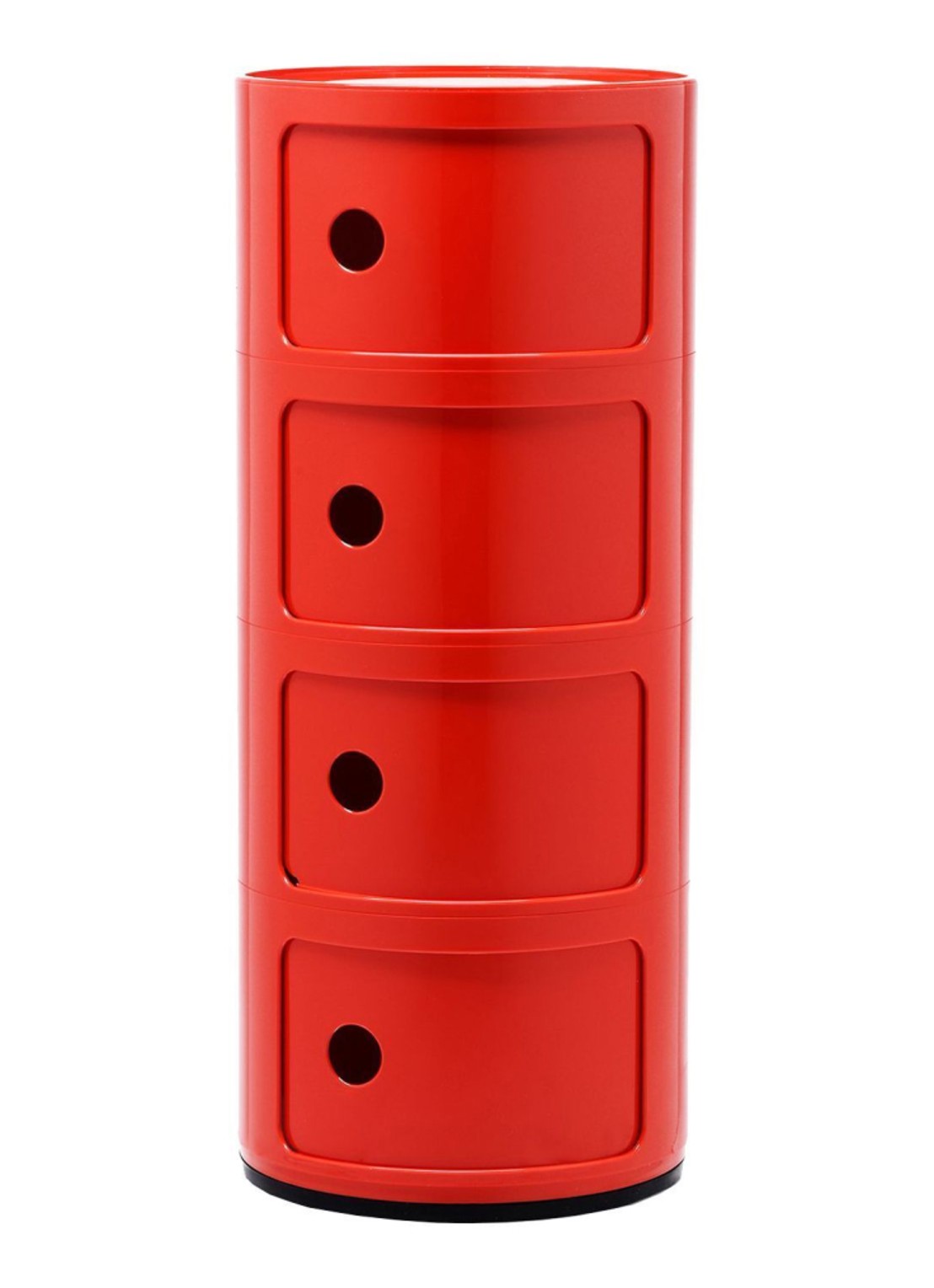 Kartell Componibili kast extra large (4 comp.) Ø32 cm - voorkant rood