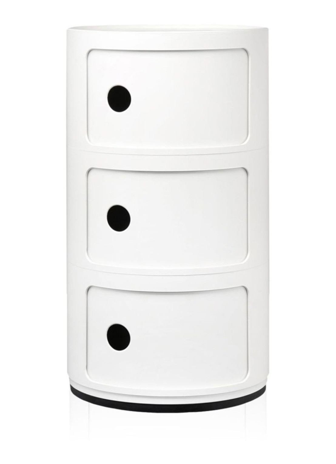 Kartell Componibili kast nachtkastje large (3 comp.) Ø32 cm - voorkant wit