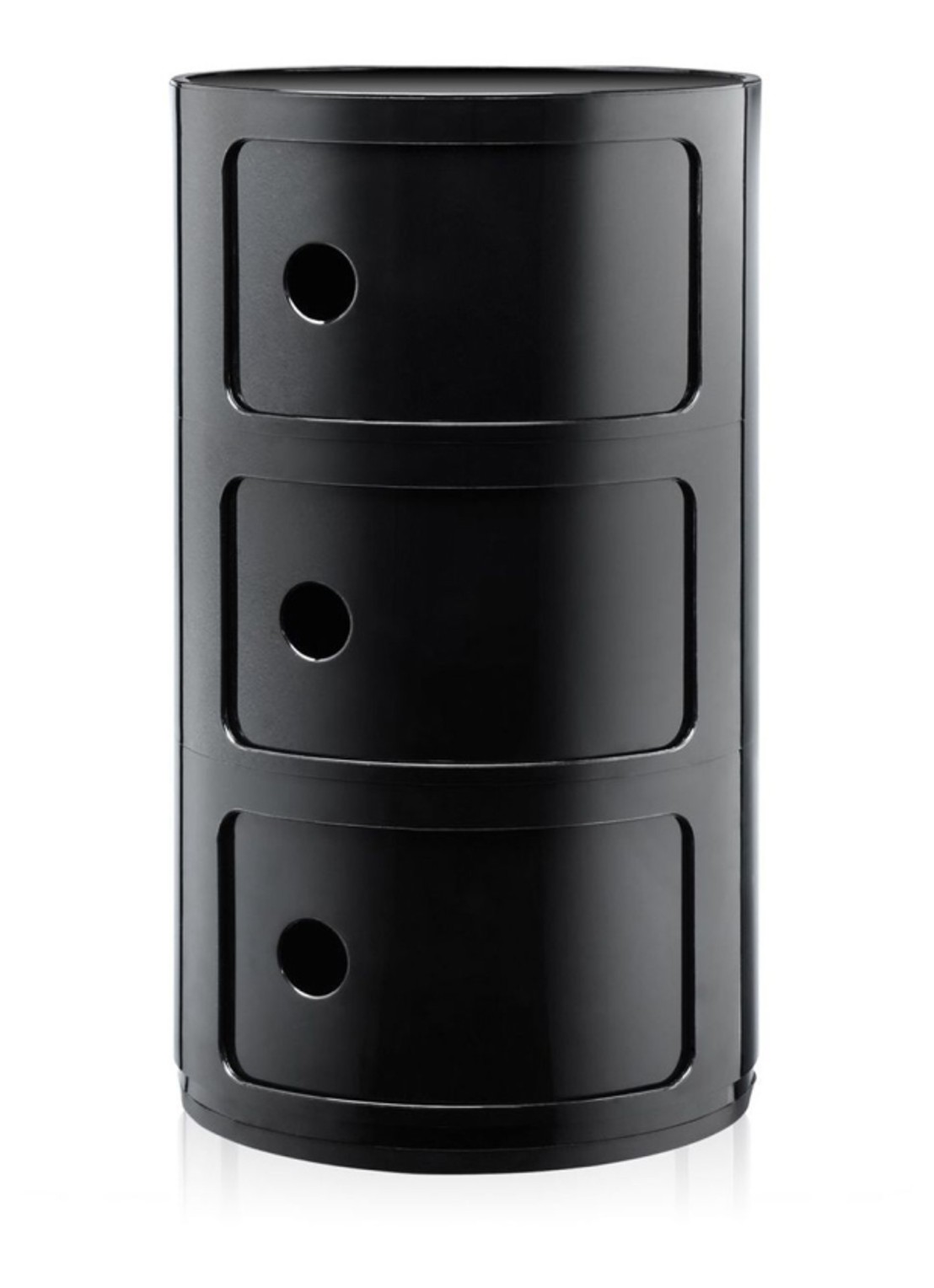 Kartell Componibili kast nachtkastje large (3 comp.) Ø32 cm - voorkant zwart