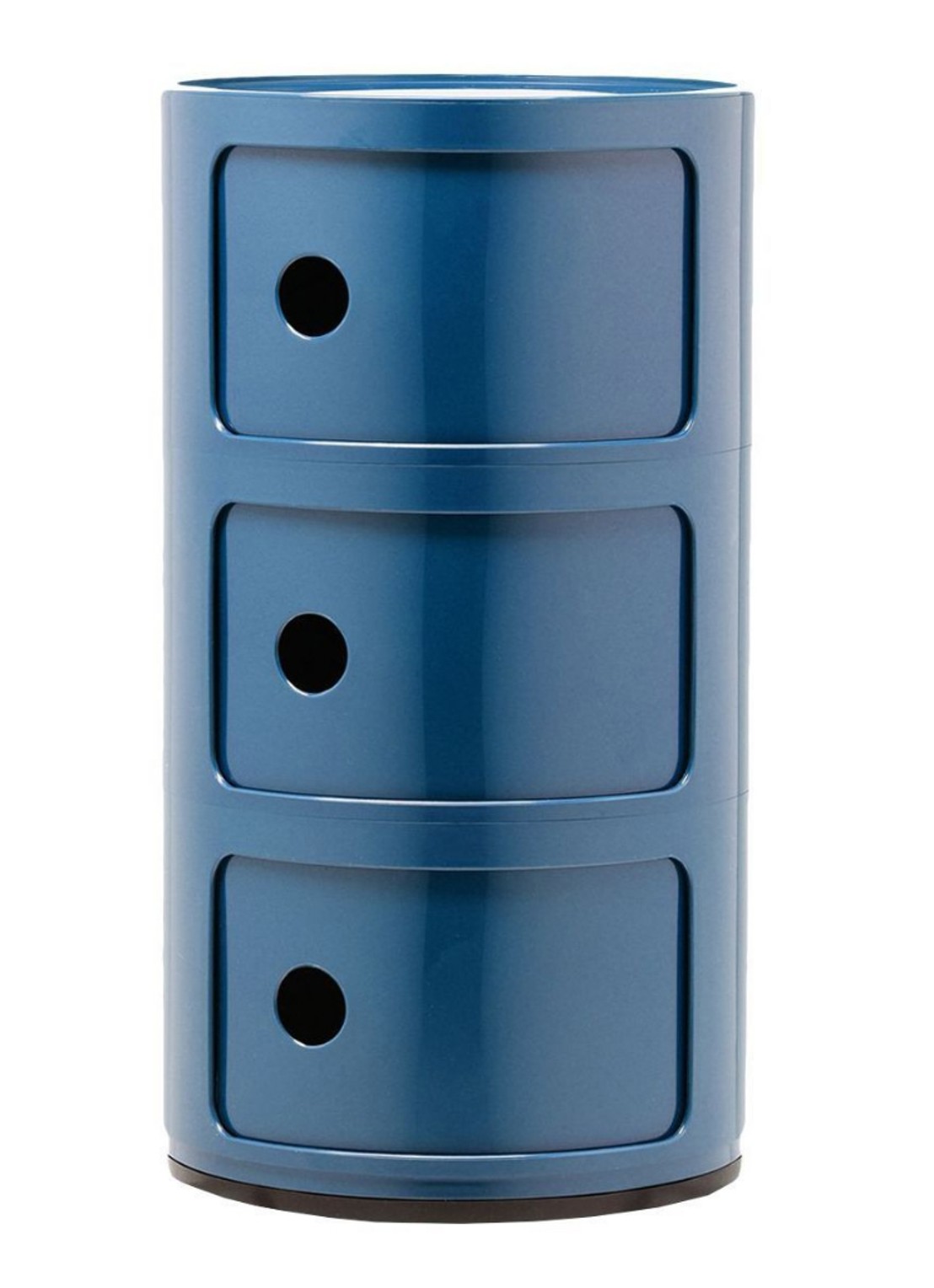 Kartell Componibili kast nachtkastje large (3 comp.) Ø32 cm - voorkant blauw