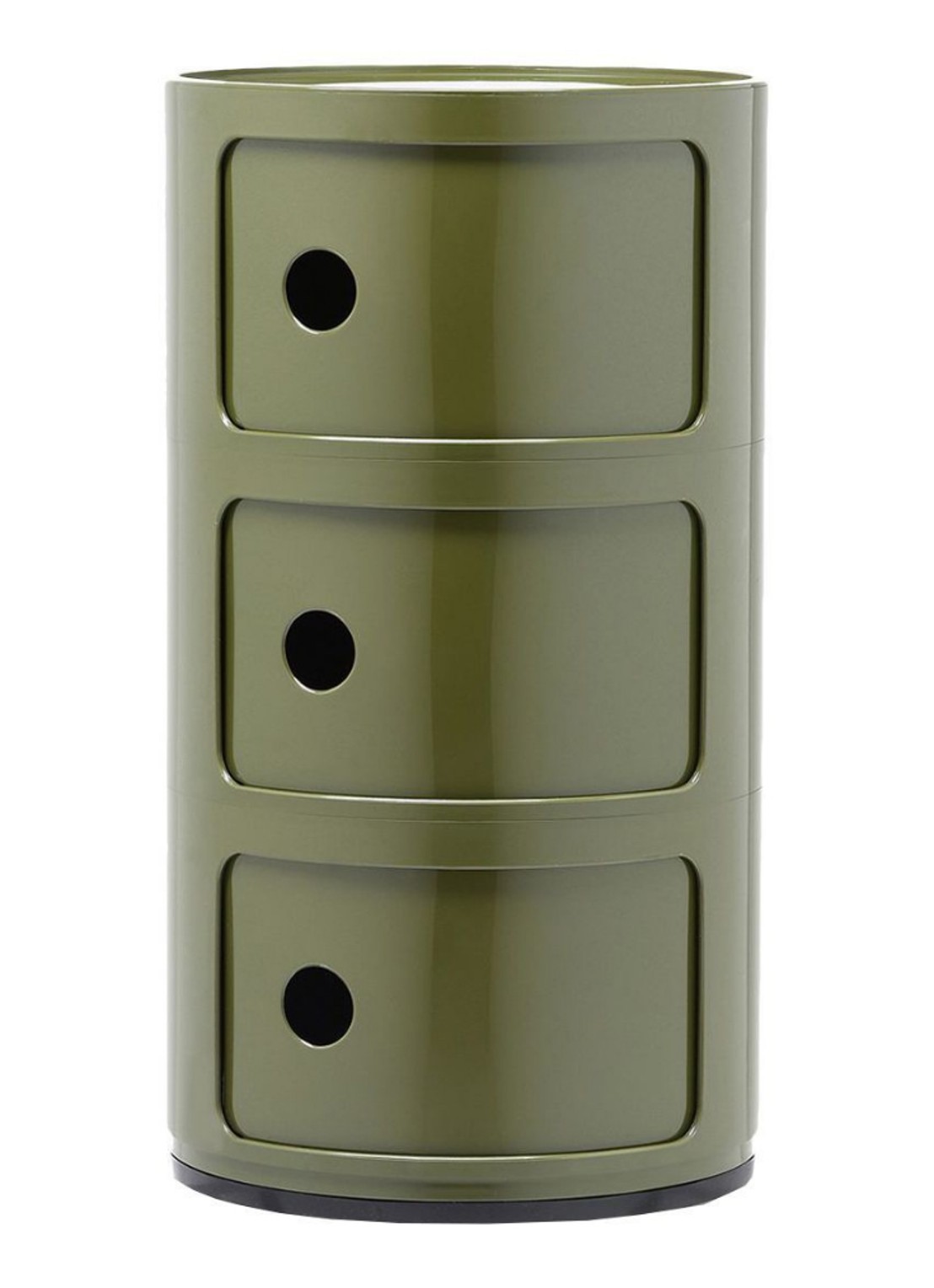 Kartell Componibili kast nachtkastje large (3 comp.) Ø32 cm - voorkant groen