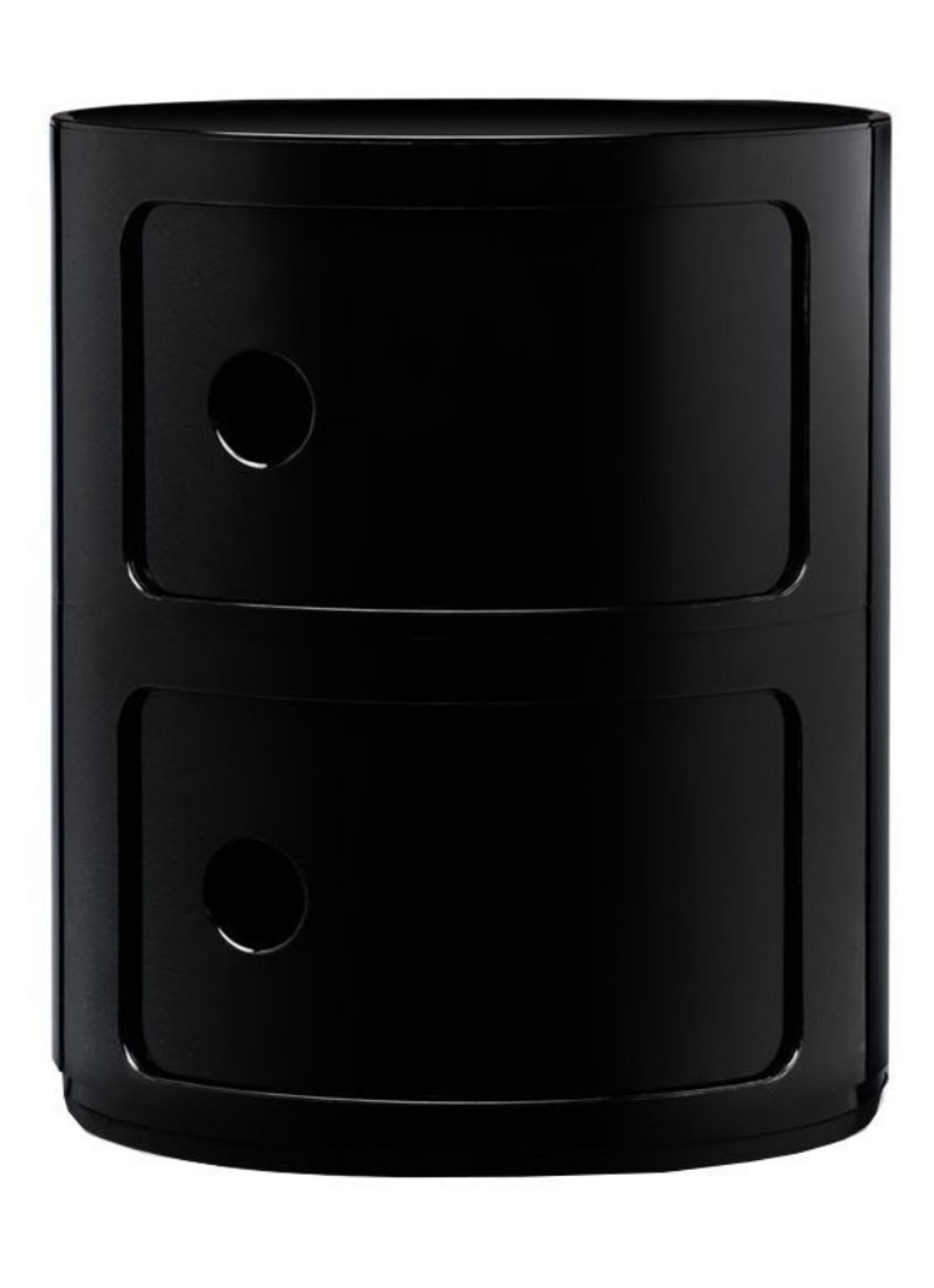 Kartell Componibili kast nachtkastje medium (2 comp.) Ø32 cm - voorkant zwart
