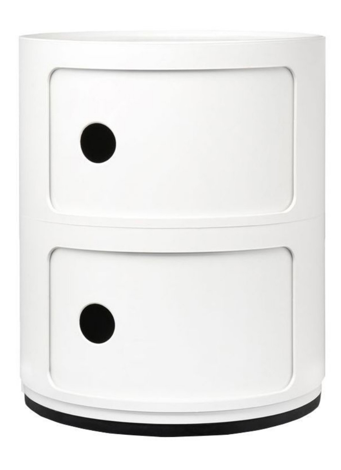 Kartell Componibili kast nachtkastje medium (2 comp.) Ø32 cm - voorkant wit