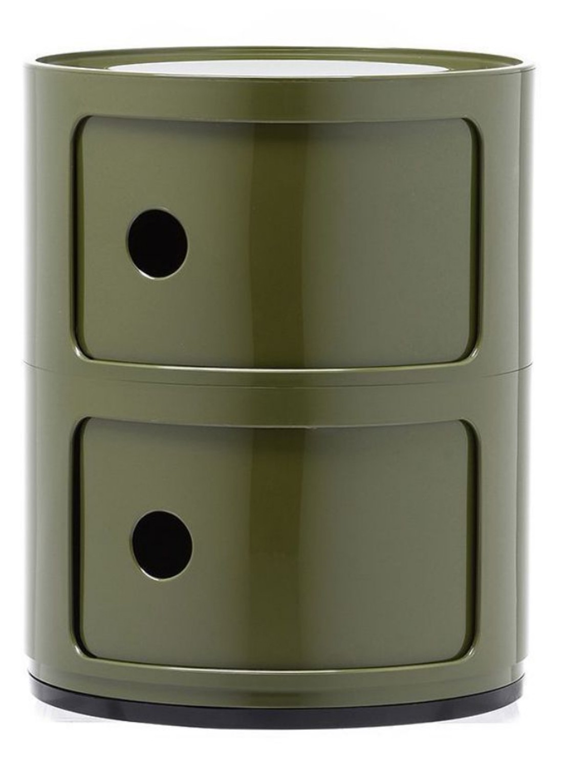 Kartell Componibili kast nachtkastje medium (2 comp.) Ø32 cm - voorkant groen