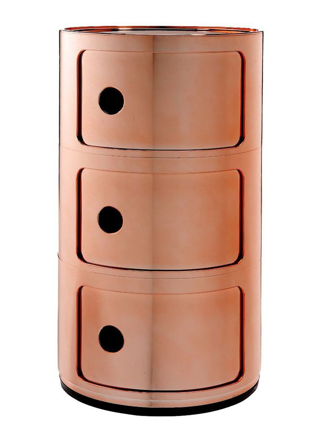 Kartell Componibili nachtkast metallic (3 comp.) Ø32 cm - voorkant brons