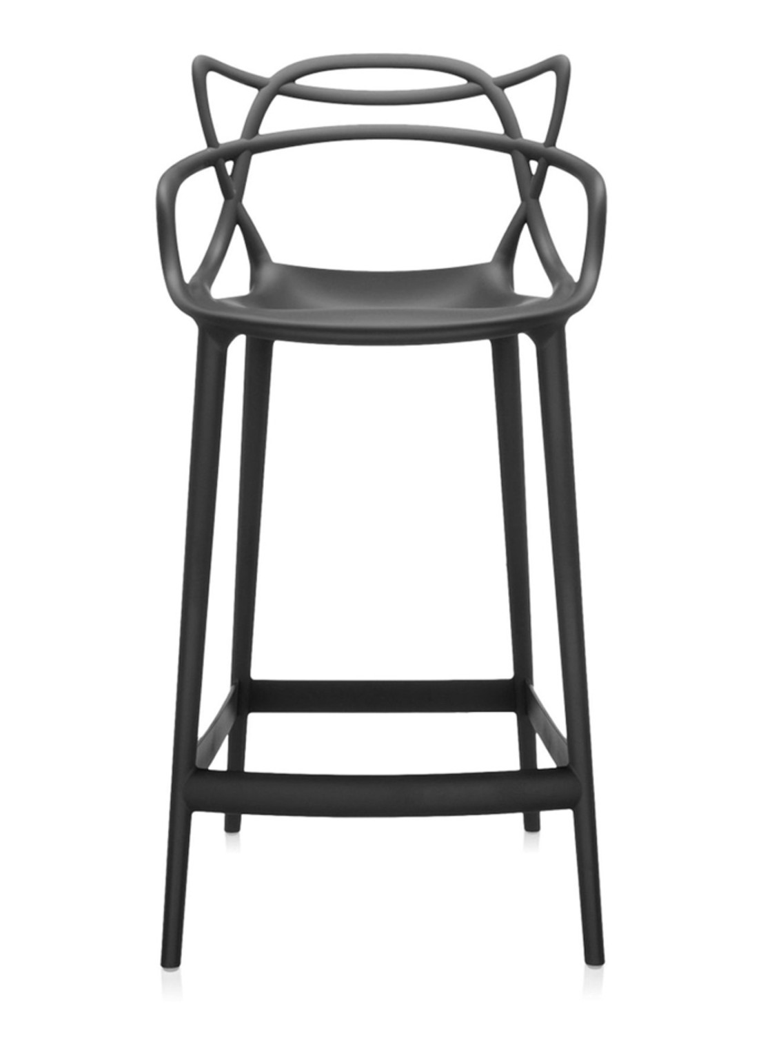 Kartell Masters barkruk 65 cm - voorkant zwart