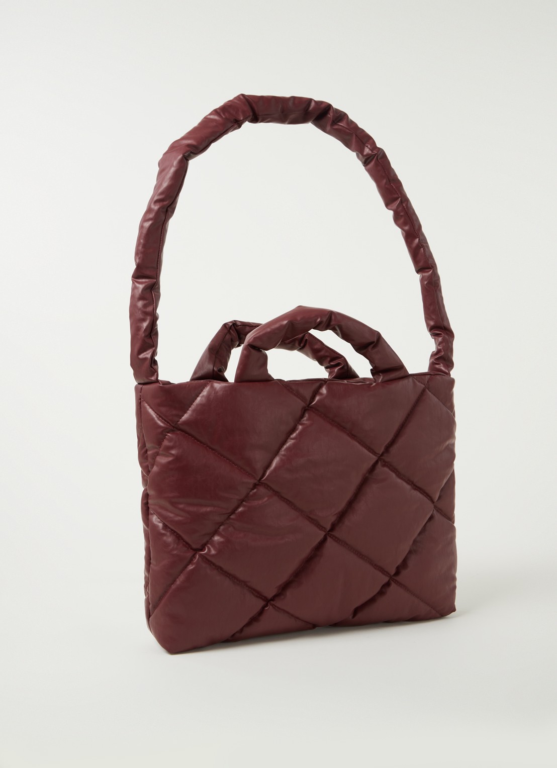 KASSL Editions Oil Small quilted schoudertas - achterkant bordeauxrood