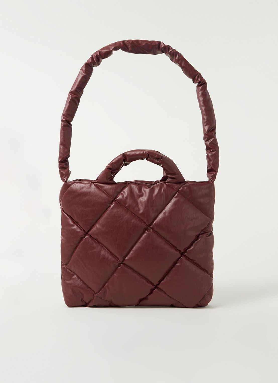 KASSL Editions Oil Small quilted schoudertas - voorkant 2 bordeauxrood